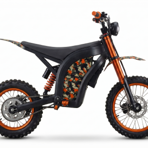 Bold Orange Camouflage Electric Off-road Motorcycle